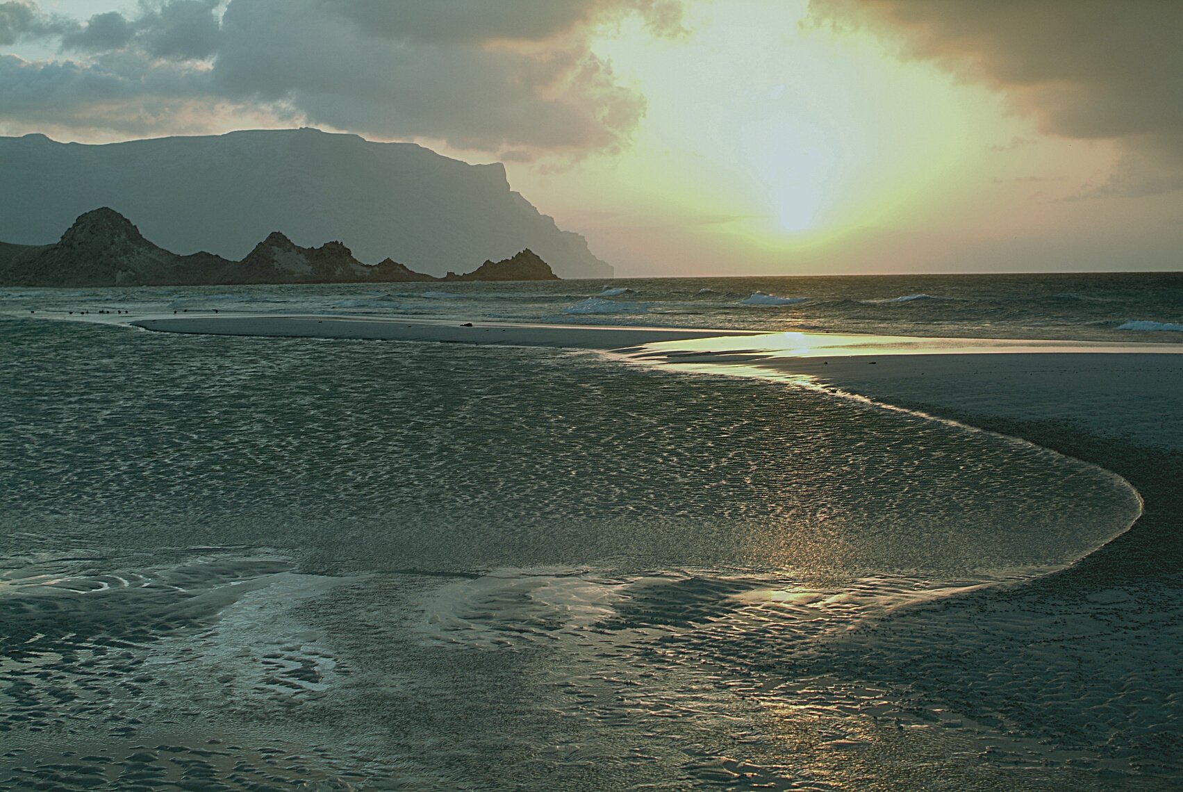 Sunset at the beach of Qalansiya, Yemen